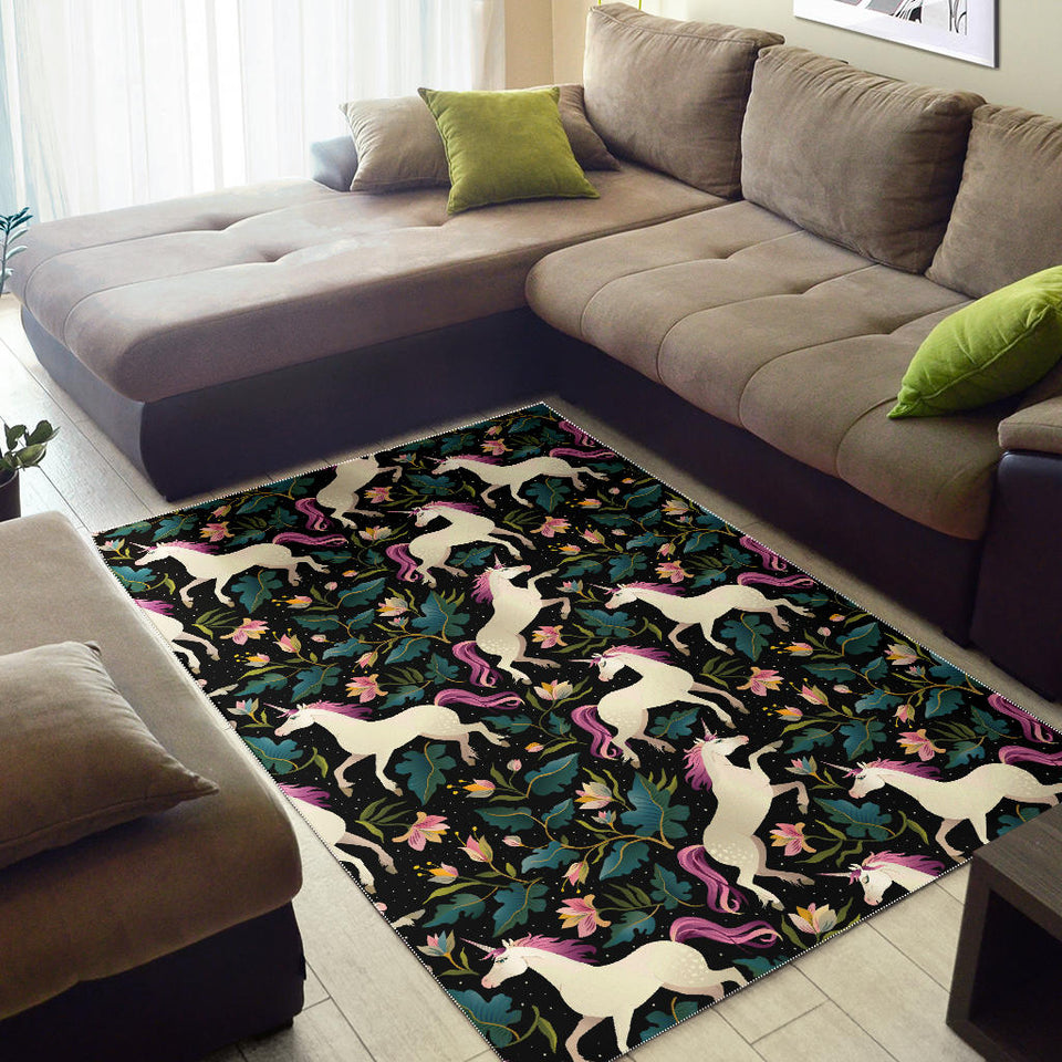 Unicorns Forest Background Area Rug
