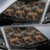 Chameleon Lizard Tropical Leaves Palm Tree Car Sun Shade