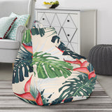 Heliconia Flowers, Palm And Monstera Leaves Bean Bag Cover