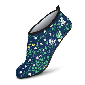 Butterfly Leaves Pattern Aqua Shoes