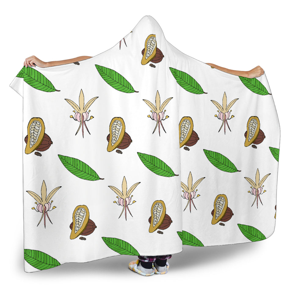 Color Hand Drawn Cocoa Pattern Hooded Blanket