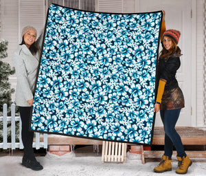 Hibiscus Pattern Print Design 04 Premium Quilt