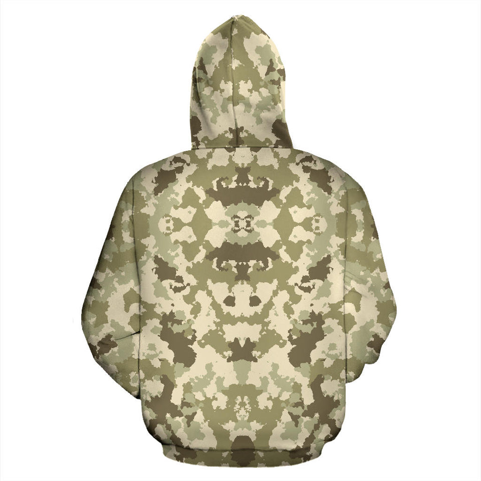 Light Green Camo Camouflage Pattern Men Women Pullover Hoodie