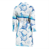 Watercolor Dolphin Pattern Men'S Bathrobe