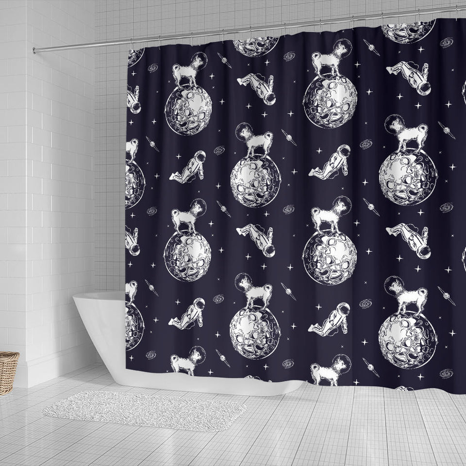 Chihuahua Space Helmet Astronaut Pattern Shower Curtain Fulfilled In US
