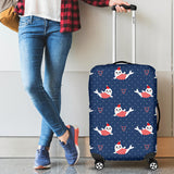 Cute Sea Lion Seal Christmas Hat Candy Cane Heart Pattern Cabin Suitcases Luggages