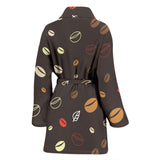 Coffee Bean Leave Pattern Women'S Bathrobe
