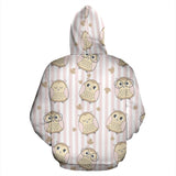 Cute Owl Leaf Men Women Pullover Hoodie