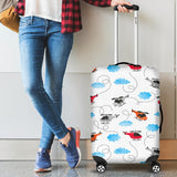 Watercolor Helicopter Cloud Pattern Luggage Covers