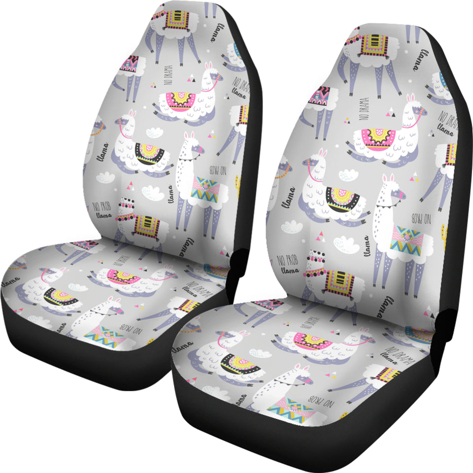 Cute Llama Alpaca Pattern Universal Fit Car Seat Covers
