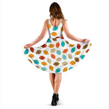 Colorful American Football Ball Pattern Sleeveless Midi Dress