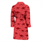 Ostrich Pattern Print Design 03 Men's Bathrobe