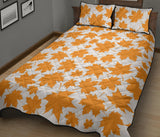 Orange Maple Leaf pattern Quilt Bed Set