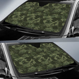 Digital Green Camo Camouflage Pattern Car Sun Shade