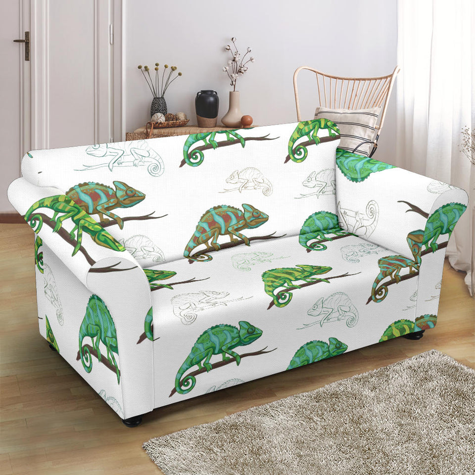Chameleon Lizard Pattern Loveseat Couch Slipcover