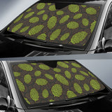 Hop Pattern Black Background Car Sun Shade