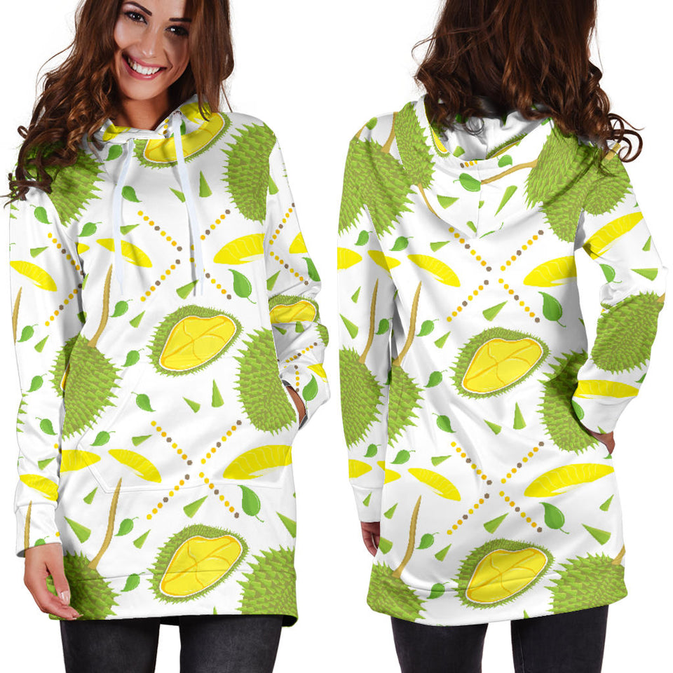 Durian Pattern Background Women'S Hoodie Dress