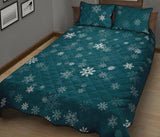 Snowflake pattern dark background Quilt Bed Set