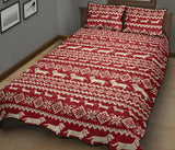 Dachshund Nordic pattern Quilt Bed Set