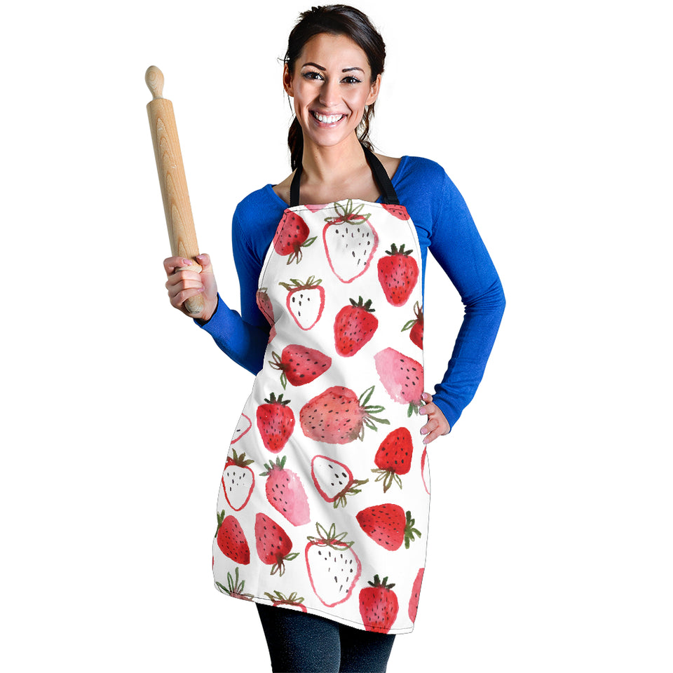 Watercolor Hand Drawn Beautiful Strawberry Pattern Adjustable Apron