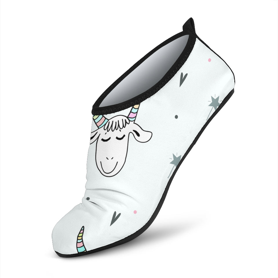 Cute Goat Design Pattern Aqua Shoes