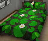 Frog waterlily pattern Quilt Bed Set