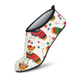 Corgi Christmas Pattern Aqua Shoes