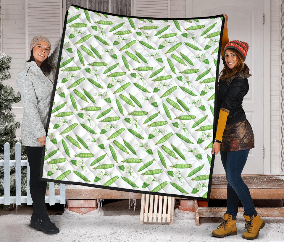 Green Peas Pattern Print Design 04 Premium Quilt