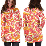 Tropical Grapefruit Pattern Women'S Hoodie Dress