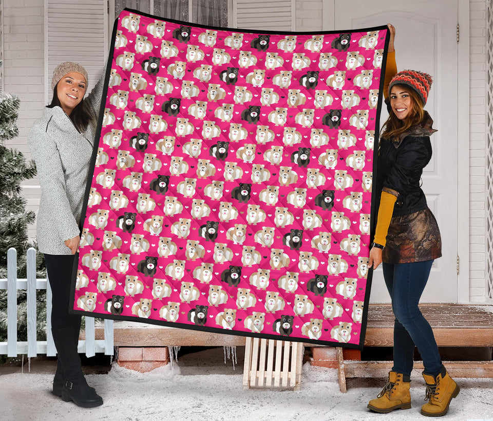 Guinea Pig Pattern Print Design 01 Premium Quilt