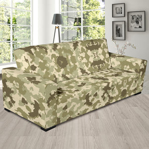 Light Green Camo Camouflage Pattern Sofa Slipcover
