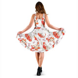 Watercolor Koi Fish Carp Fish Pattern Sleeveless Midi Dress