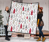 Cute Christmas Tree Pattern Premium Quilt