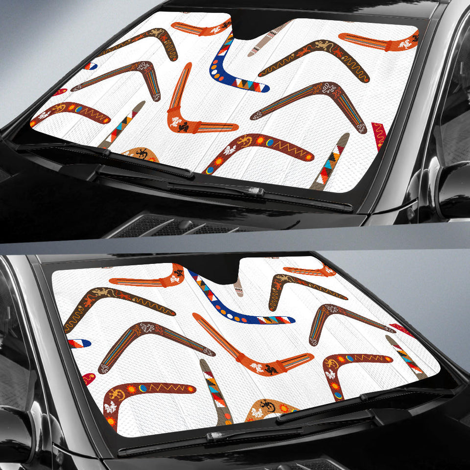 Boomerang Australian Aboriginal Ornament Pattern Car Sun Shade