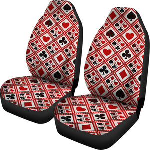 Casino Cards Suits Pattern Print Design 03 Universal Fit Car Seat Covers