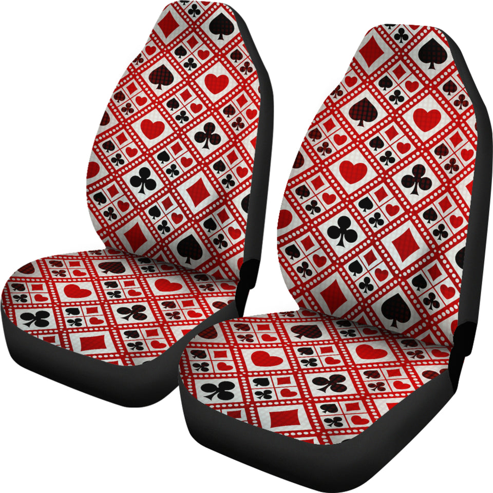 Casino Cards Suits Pattern Print Design 03 Universal Fit Car Seat Covers