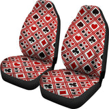 Casino Cards Suits Pattern Print Design 03 Universal Fit Car Seat Covers