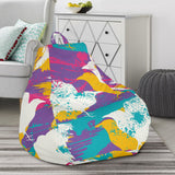 Colorful Crow Illustration Pattern Bean Bag Cover