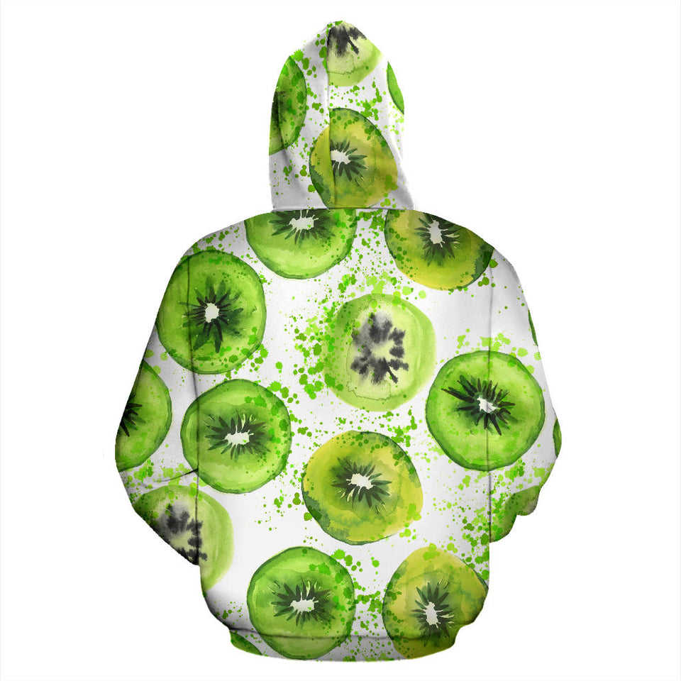 Watercolor Kiwi Pattern Men Women Pullover Hoodie