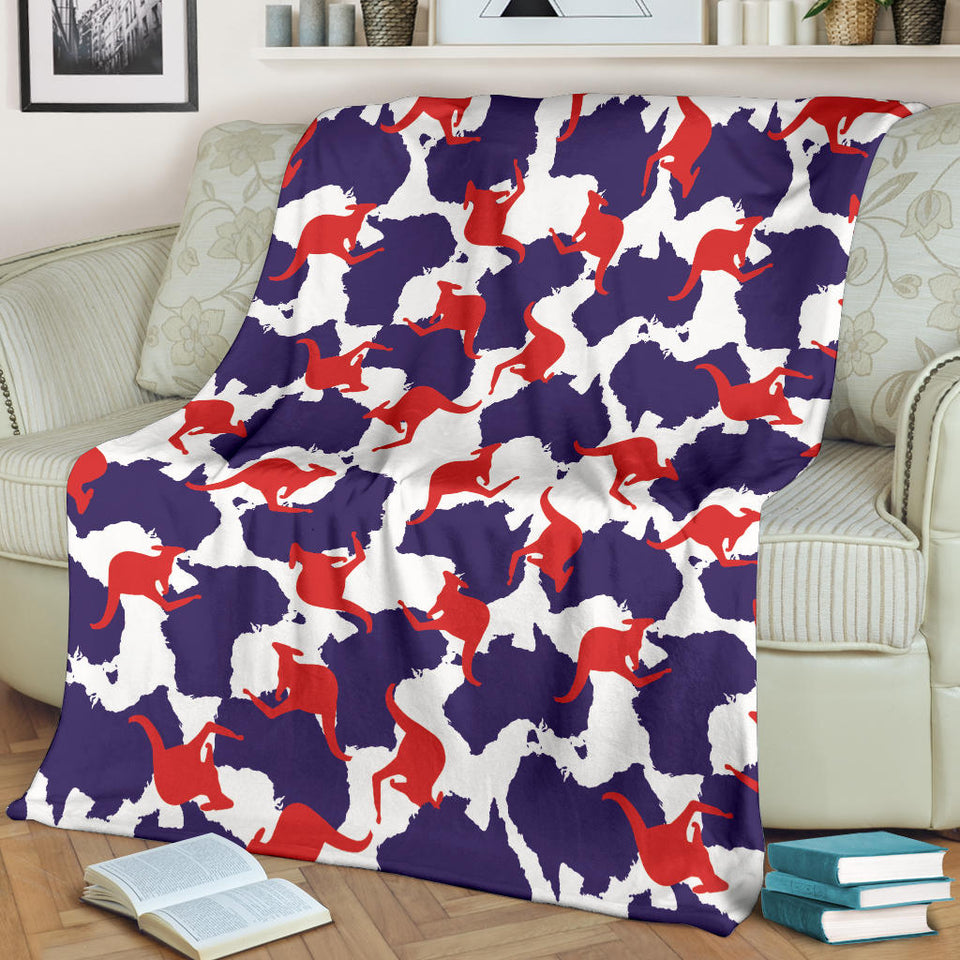 Kangaroo Australian Pattern Premium Blanket