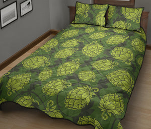 Hop pattern Hop cone background Quilt Bed Set
