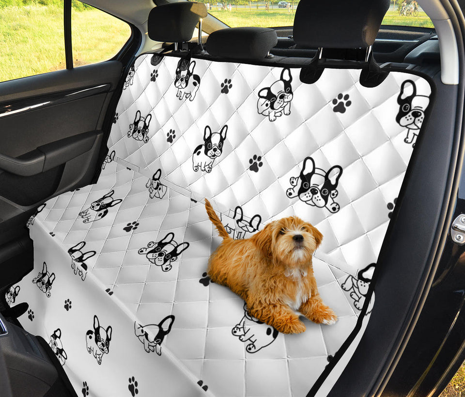 Cute French Bulldog Paw Pattern Dog Car Seat Covers