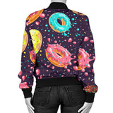 Colorful Donut Glaze Pattern Women'S Bomber Jacket