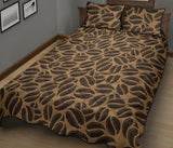 Coffee bean on brown background Quilt Bed Set