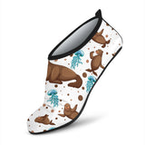 Sea Lion Seals Jellyfish Pattern Aqua Shoes