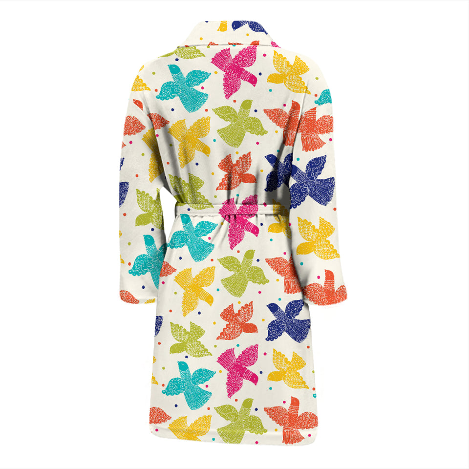 Pigeon Pattern Print Design 01 Men's Bathrobe
