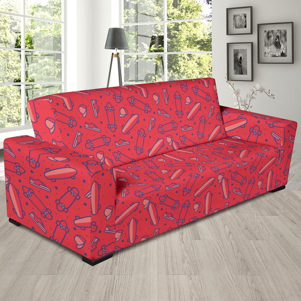 Skate Board Pattern Print Design 01  Sofa Slipcover