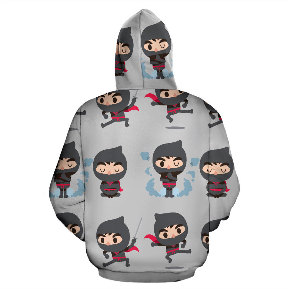 Cute Ninja Pattern Men Women Pullover Hoodie