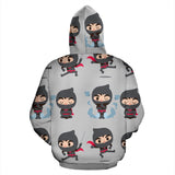 Cute Ninja Pattern Men Women Pullover Hoodie