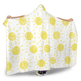 Hand Drawn Sun Pattern Hooded Blanket